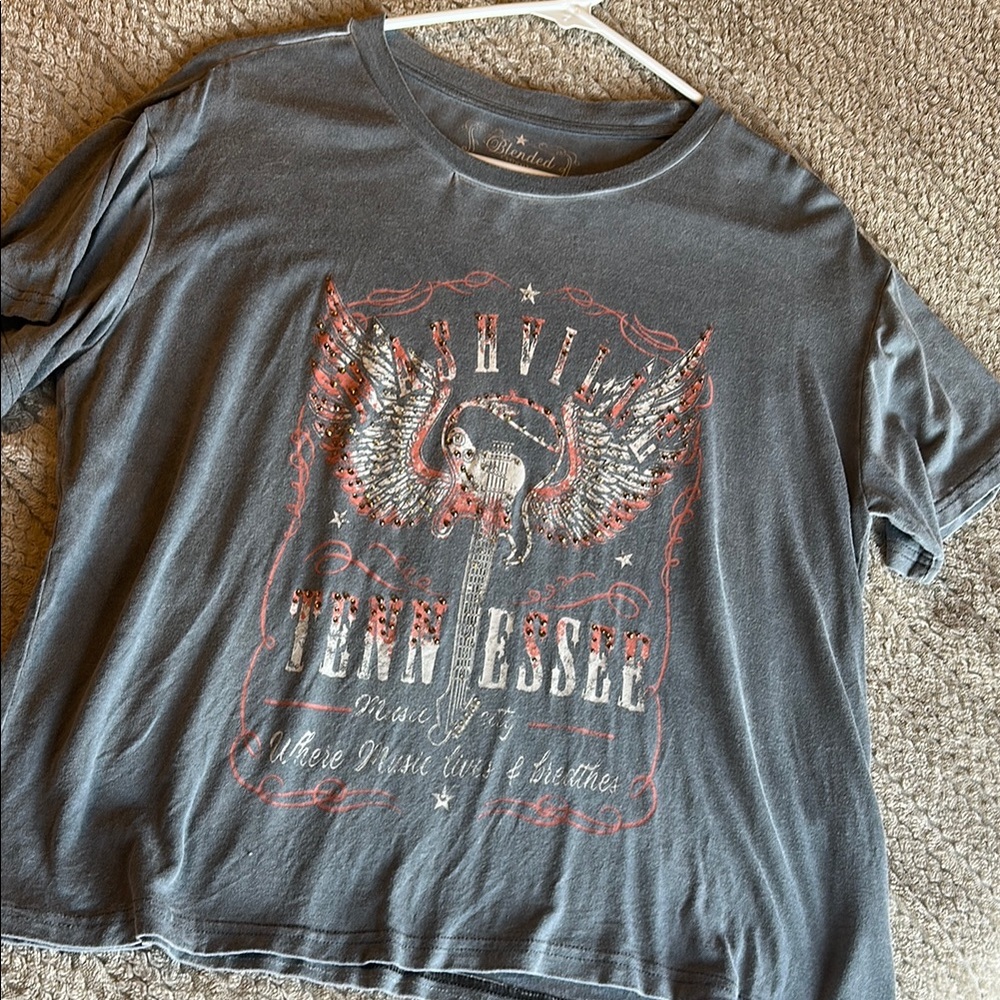 Gray Distressed Graphic Tee